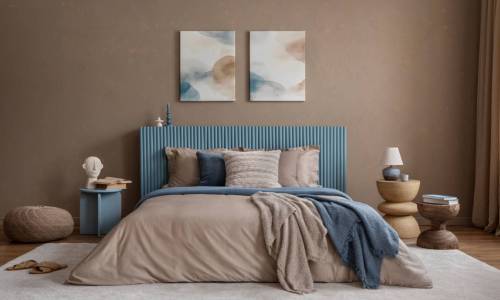 Bedroom Painting In Ottawa. Modern bedroom with neutral walls and contemporary furnishings.